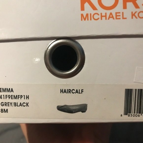 Michael KORS EMMA Haircalf Ballets Flats Shoe Grey Black  Sz 8 - Picture 6 of 6